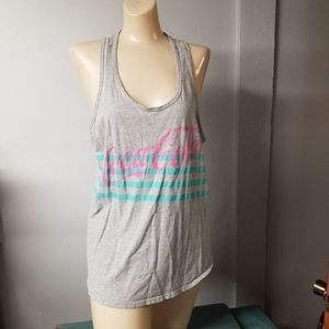 Coca cola pastel gray tank top XL sleeveless tee vintage cotton
